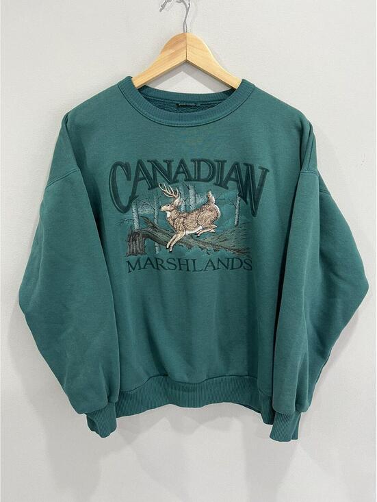 Vintage Other - Vintage Canadian Marshlands Sweater Deer forest green